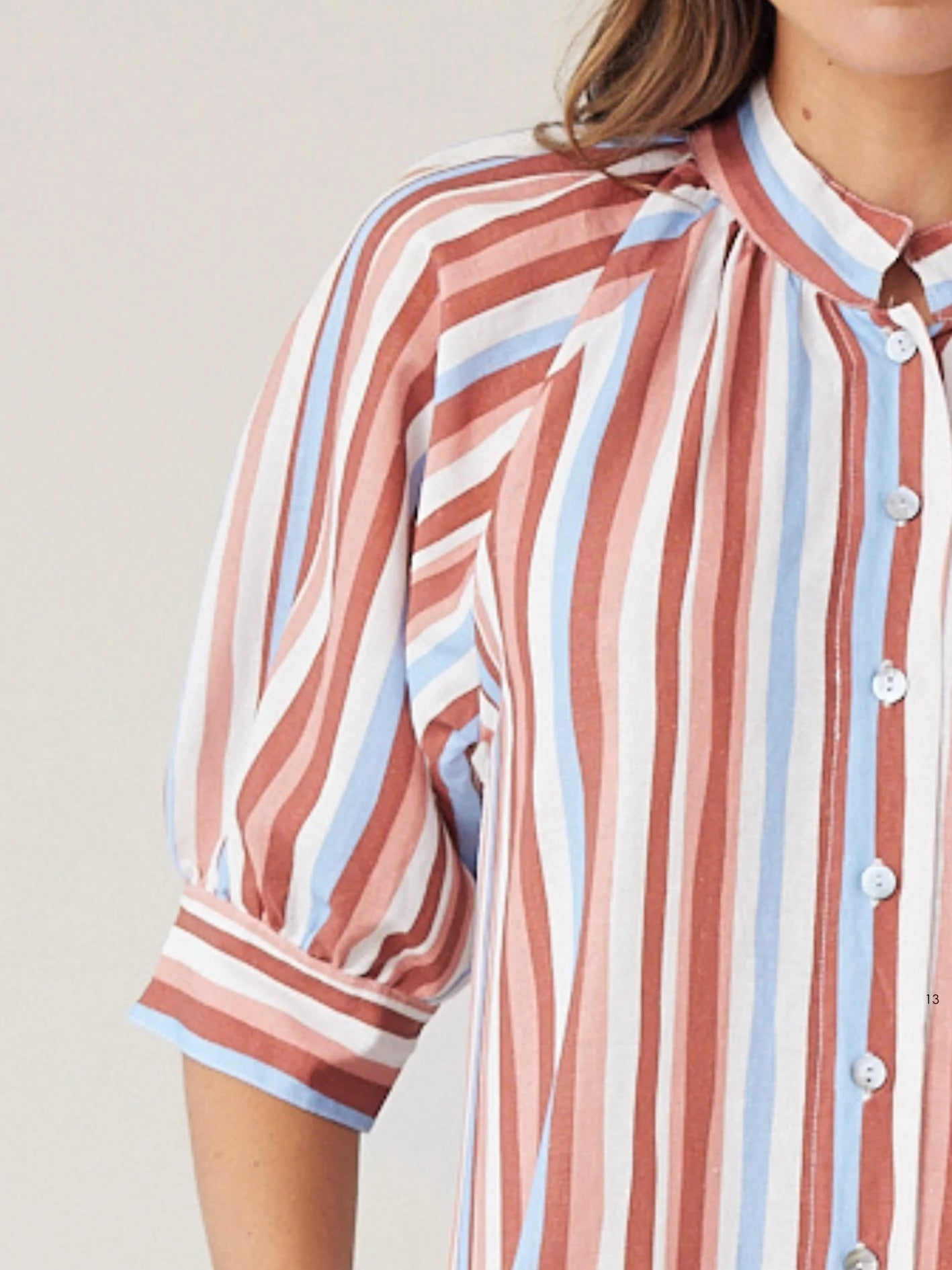 ROBE DRESS MOCHA STRIPE