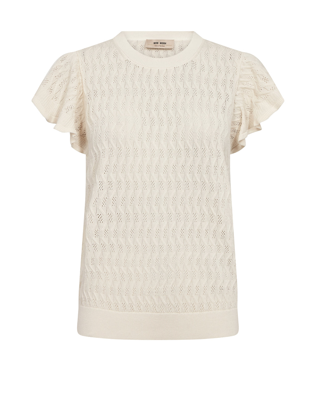 GANNA PATTERN O-NECK KNIT TOP