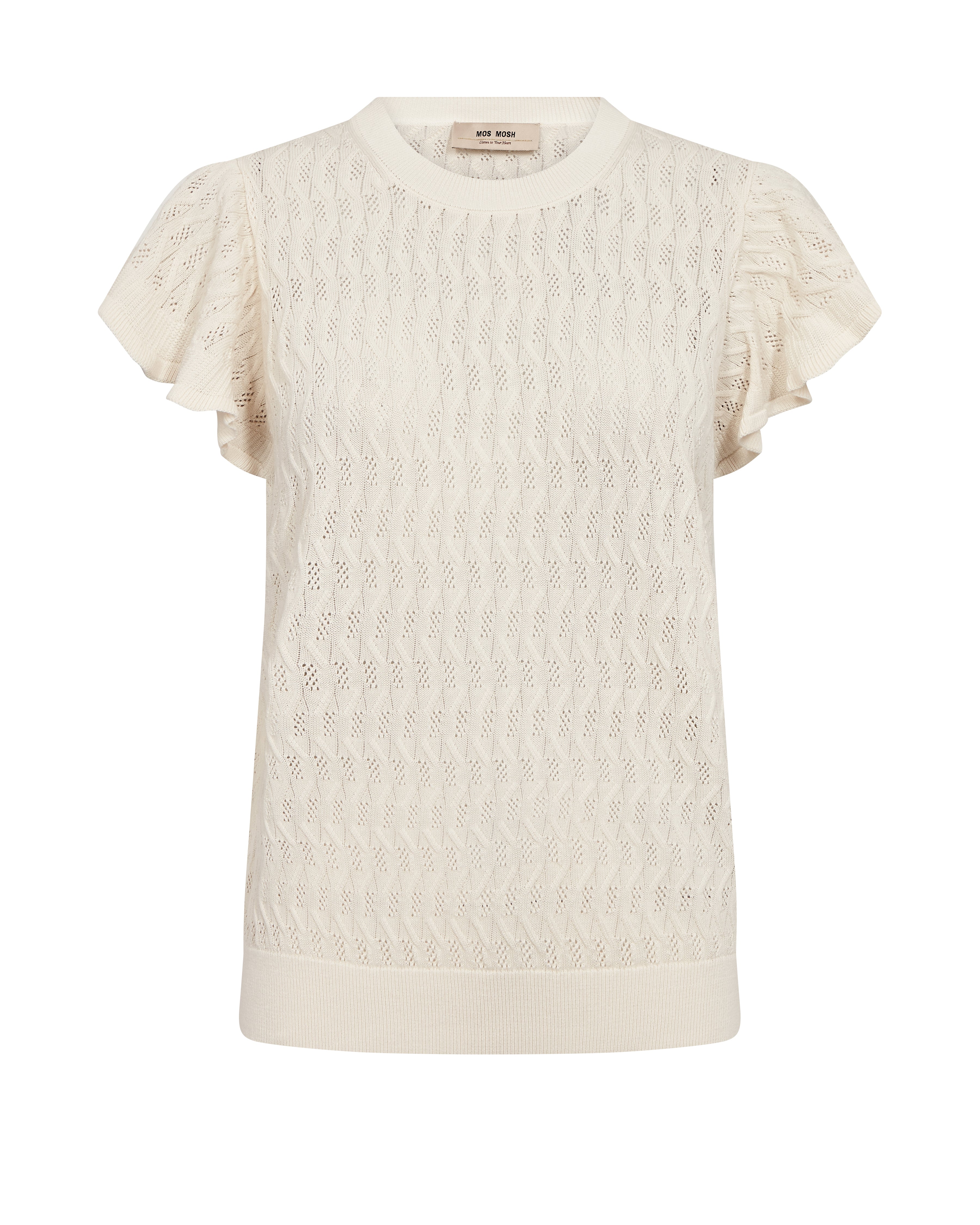 GANNA PATTERN O-NECK KNIT TOP