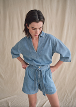 MEGGI TIE FRONT DENIM SHORTS