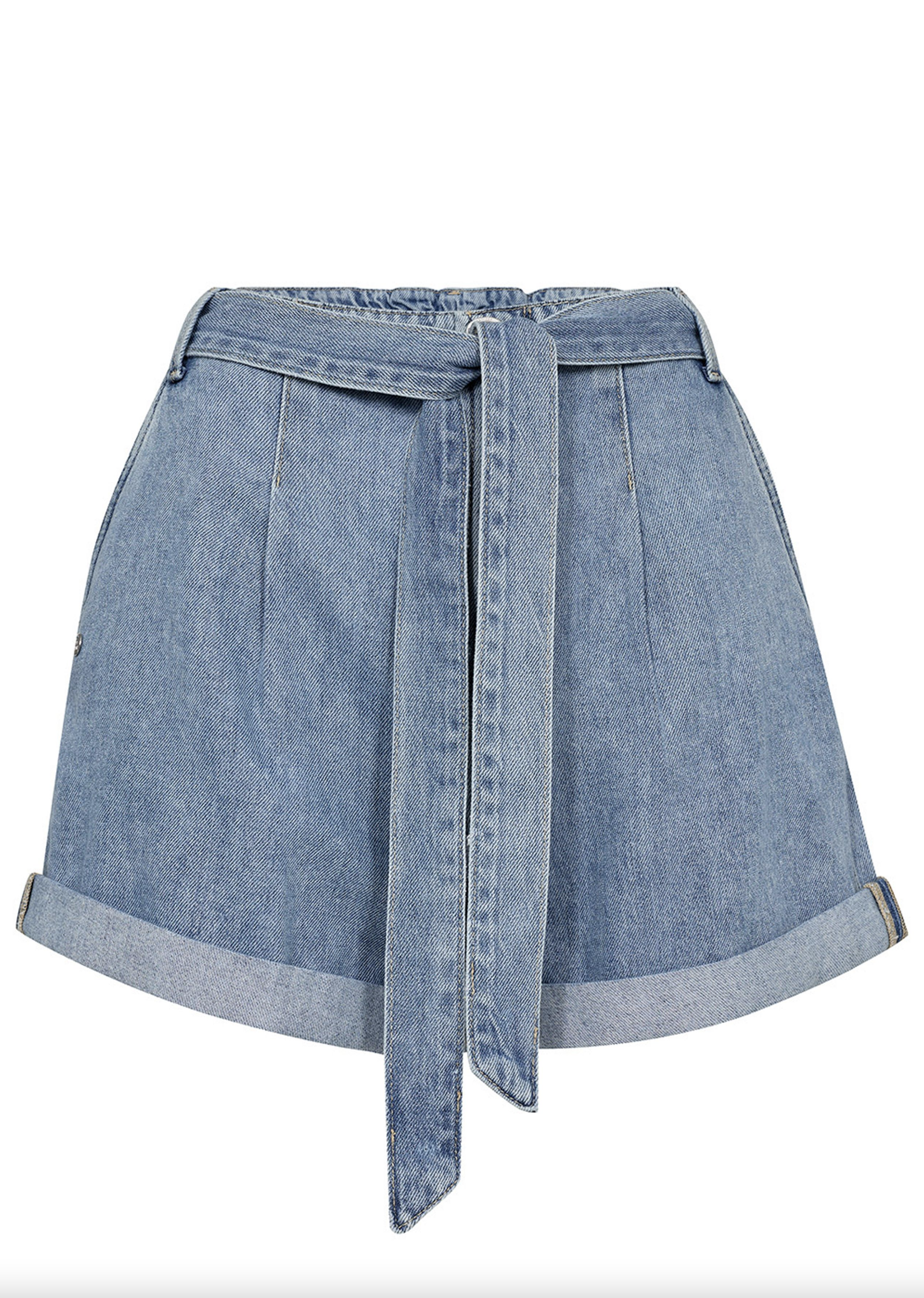 MEGGI TIE FRONT DENIM SHORTS
