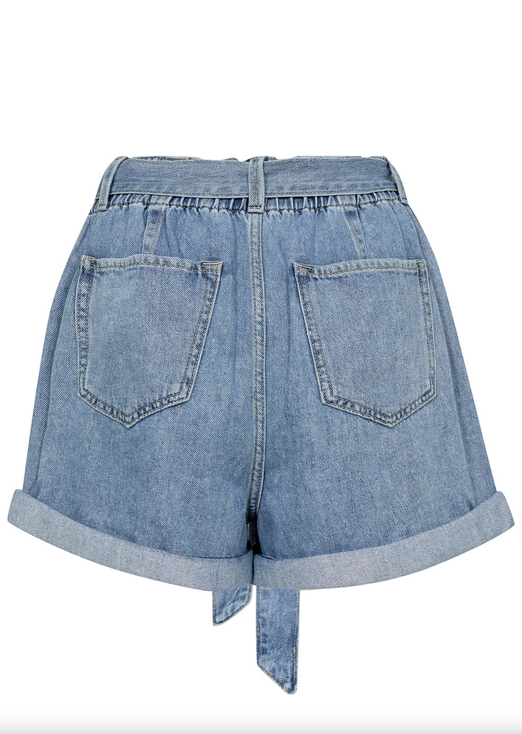 MEGGI TIE FRONT DENIM SHORTS