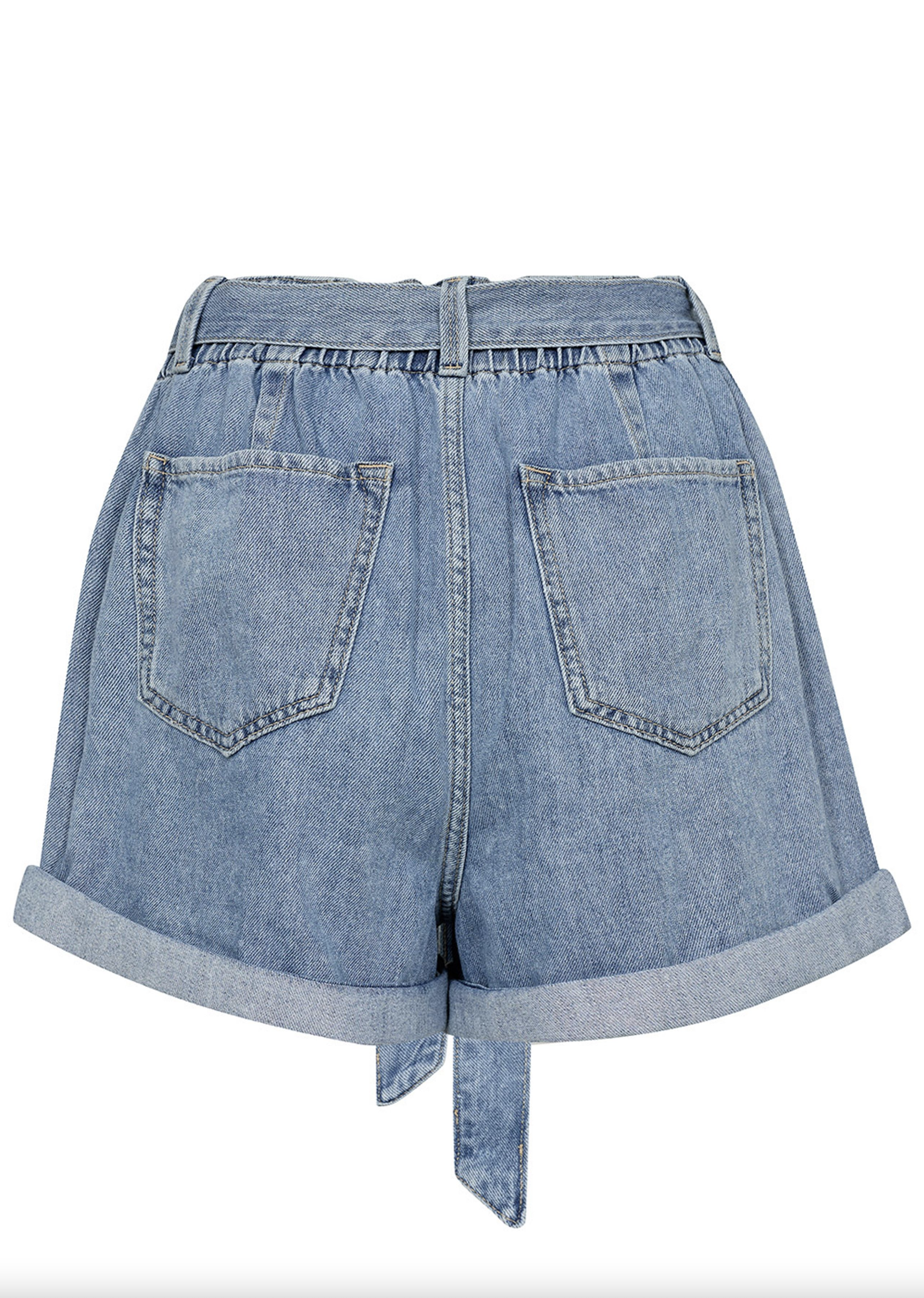 MEGGI TIE FRONT DENIM SHORTS