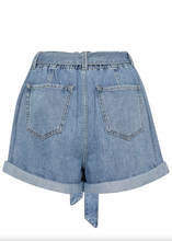 MEGGI TIE FRONT DENIM SHORTS