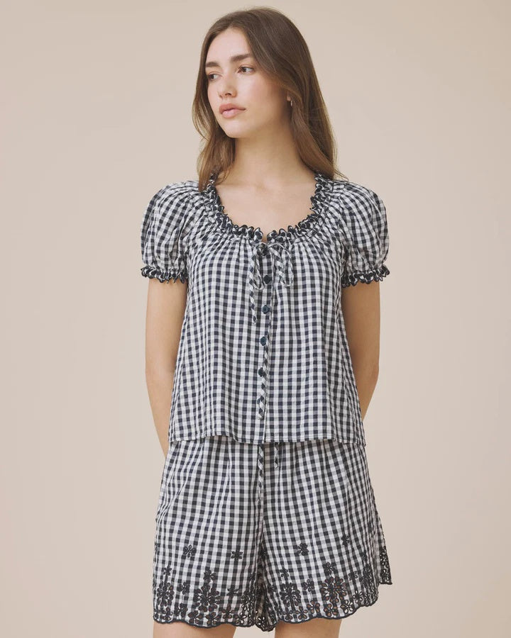 GIGI GINGHAM PUFF SLEEVE TOP