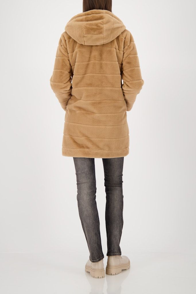 FAKE FUR COAT - COGNAC