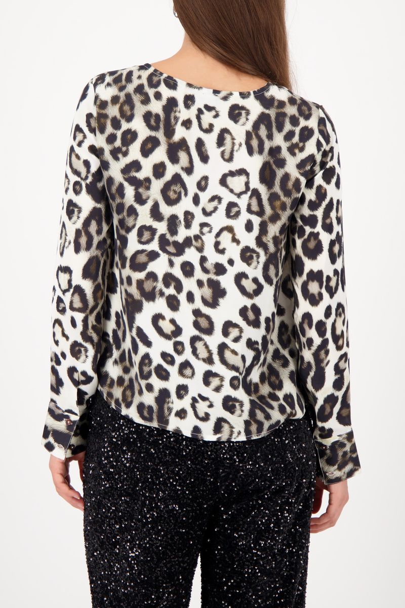SATIN LEOPARD PRINT BLOUSE