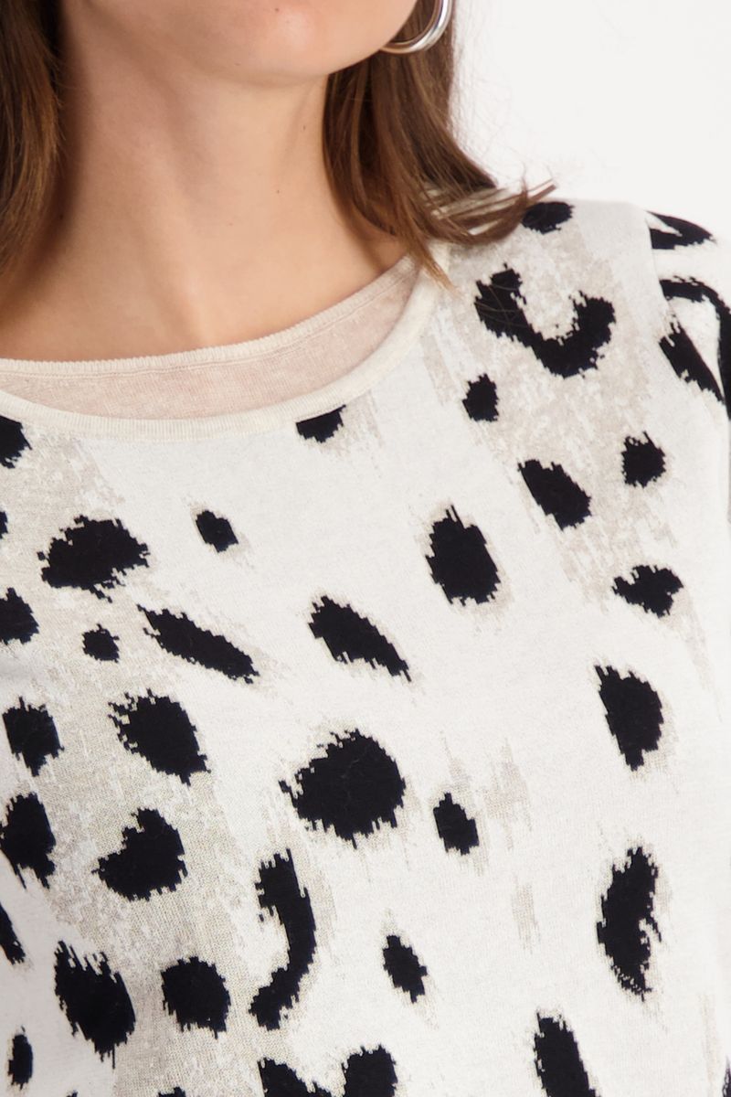 LEO JACQUARD SWEATER- OFF WHITE