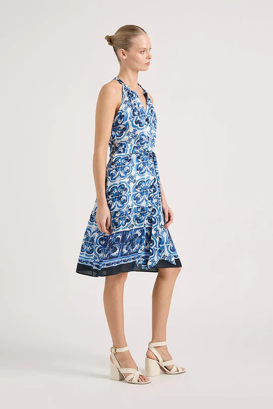 MARG-NAVY SAPHIRE COTTON MIDI