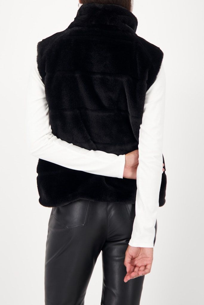 FAKE FUR WAISTCOAT - BLK