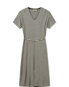 JILL V-SS STRIPE DRESS