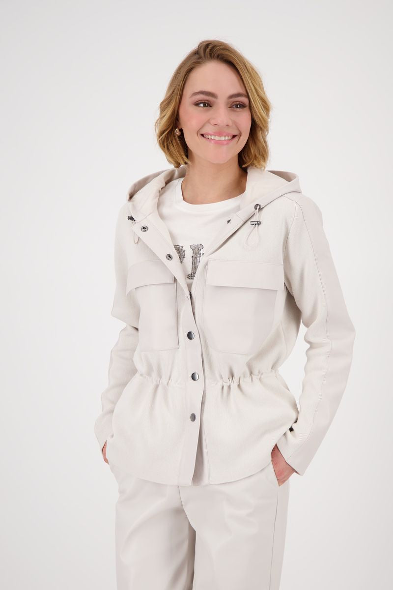 JACKET KNIT W/LEATHER