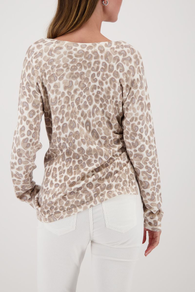 SWEATER W ALL OVER LEOPARD PRINT